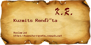 Kuzmits Renáta névjegykártya